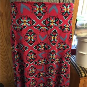 Hot pink Aztec print Azure skirt 3X